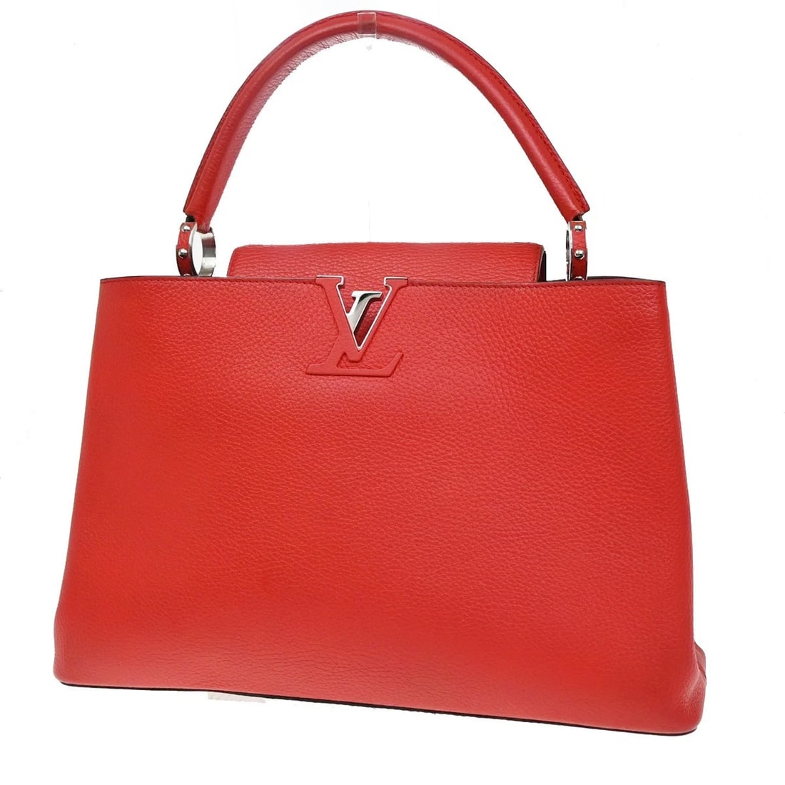 LOUIS VUITTON CAPUCINES MM 2WAY HAND BAG TAURILLON LEATHER RED (1 of 11)