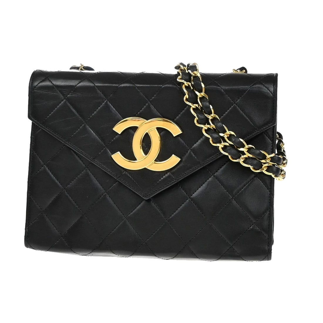 CHANEL CC MINI MATELASSE CHAIN SHOULDER BAG LEATHER BLACK (1 of 9)