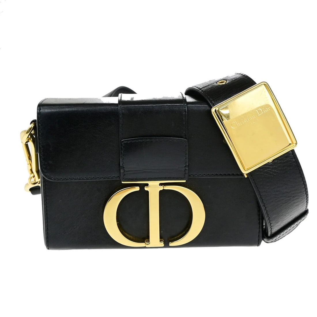 CHRISTIAN DIOR 30 MONTAIGNE BOX SHOULDER BAG CALFSKIN LEATHER BLACK (1 of 9)