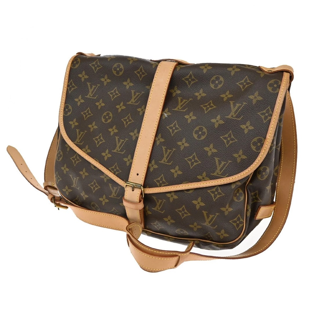 LOUIS VUITTON SAUMUR 35 SHOULDER BAG MONOGRAM LEATHER (1 of 12)