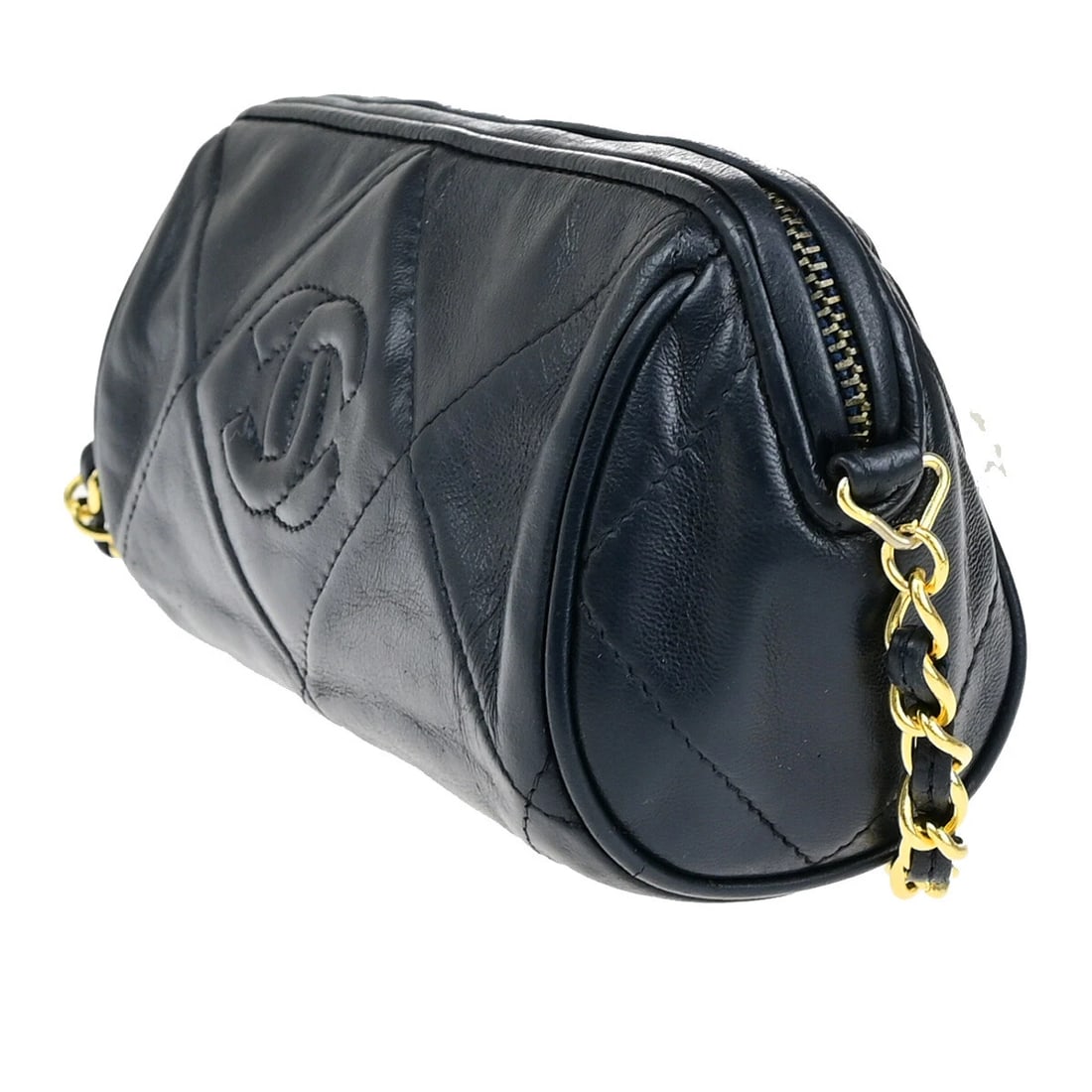 CHANEL CC MATELASSE TASSEL CHAIN MINI SHOULDER BAG LEATHER: CHANEL CC Matelasse Tassel Chain Mini Shoulder Bag Leather Brand: CHANEL Type: Shoulder Bag Material: Leather Color: Navy Blue Size: W 6.7 x H 3.9 x D 3.1 " (approx.) SHOULDER DROP ( inch /cm ) 17