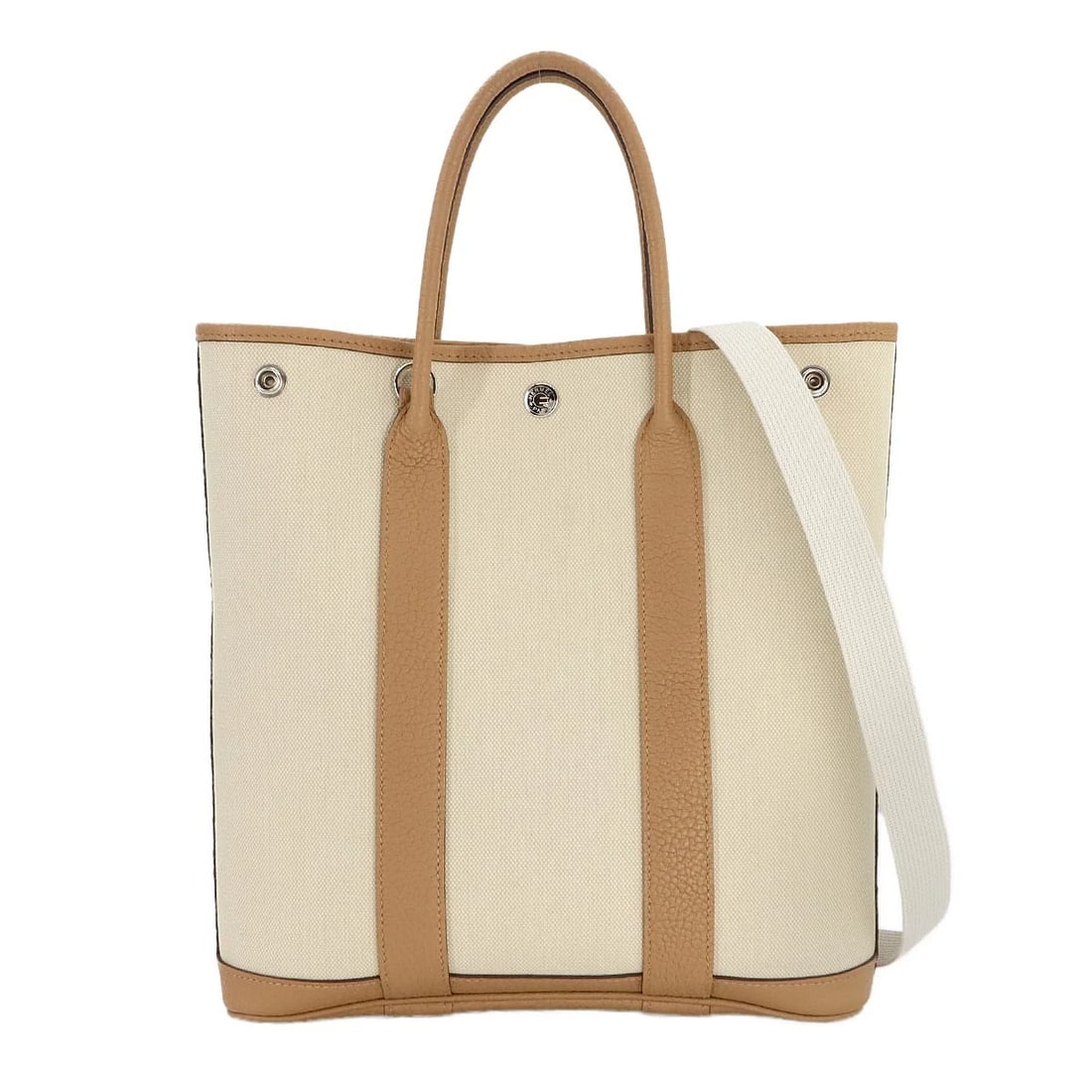 HERMES GARDEN FILE PM TOTE SHOULDER BAG TOILE MILITAIRE (1 of 7)