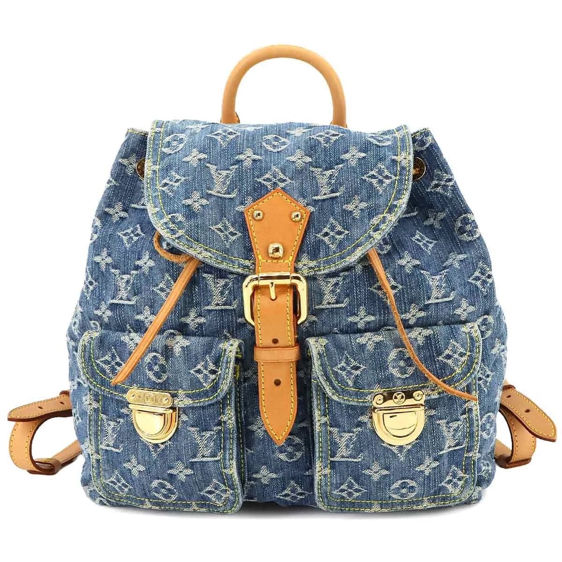LOUIS VUITTON MONOGRAM DENIM SAC A DOS GM BACKPACK: LOUIS VUITTON Monogram Denim Sac A Dos GM Backpack Brand: LOUIS VUITTON Type: Backpack Material: Monogram Denim Canvas Color: Blue Size: W 10.83 inch, H 11.42 inch, D 7.09 inch Shoulder 27.2inch t