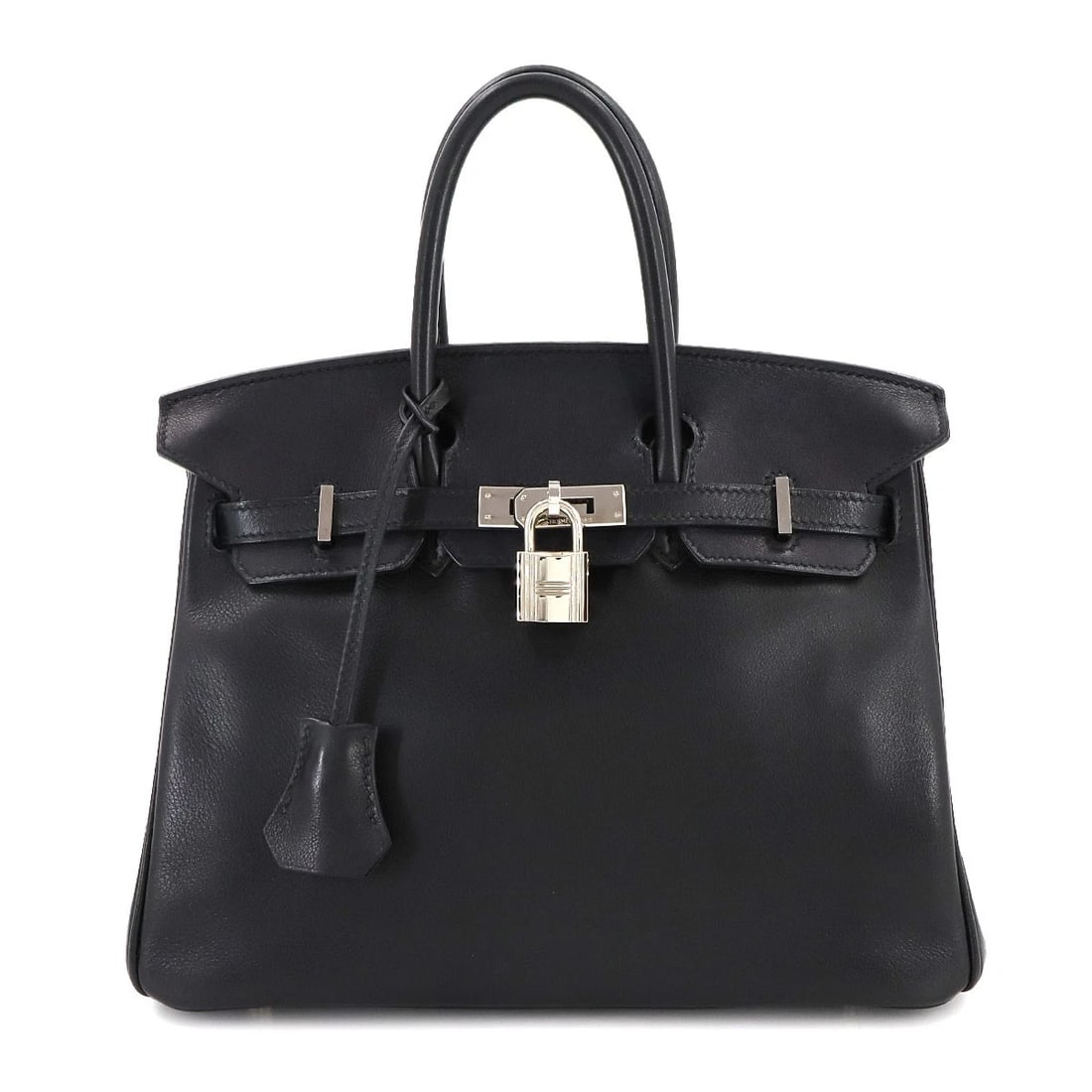 HERMES BIRKIN 25 VEAU SWIFT BLACK HAND BAG PURSE: HERMES Birkin 25 Veau Swift Black Hand Bag Purse Brand: HERMES Type: Hand bag Material: Veau Swift Color: Black Size: W 9.84 inch, H 7.87 inch, D 5.31 inch Handle 8.3inch (21cm) Accessories: None