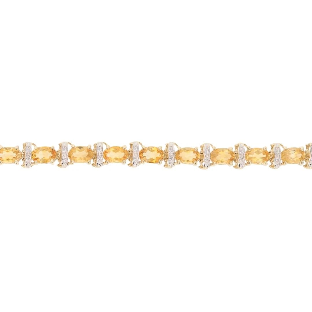 CITRINE W/ DIAMOND BRACELET 10K MULTI-TONE GOLD: Citrine w/ Diamond Bracelet 10k Multi-Tone Gold Brand: Unbranded Type: Bracelet Material: 10k Multi-Tone Gold Main Stone/Creation Natural Color: None Size: Bracelet Measurement: 7" Length /