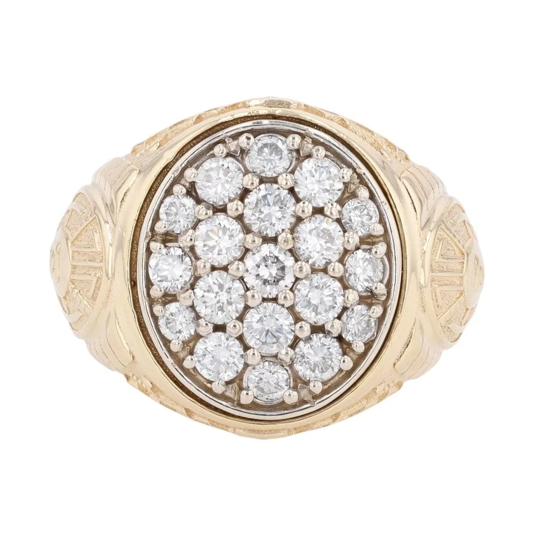 ROUND CUT DIAMOND OVAL CLUSTER STATEMENT RING (1 of 2)