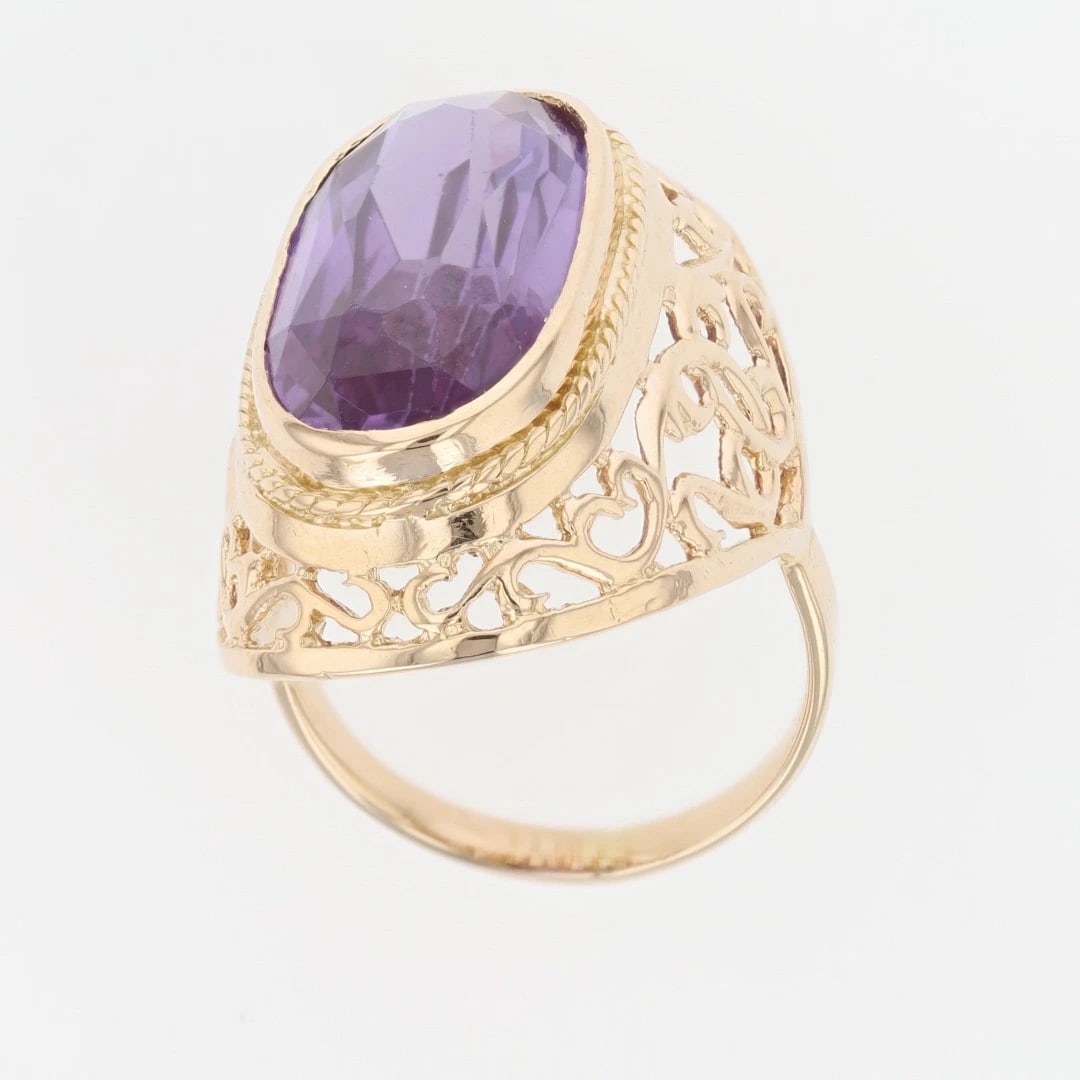 LAB-CREATED PURPLE SAPPHIRE SOLITAIRE RING - 2
