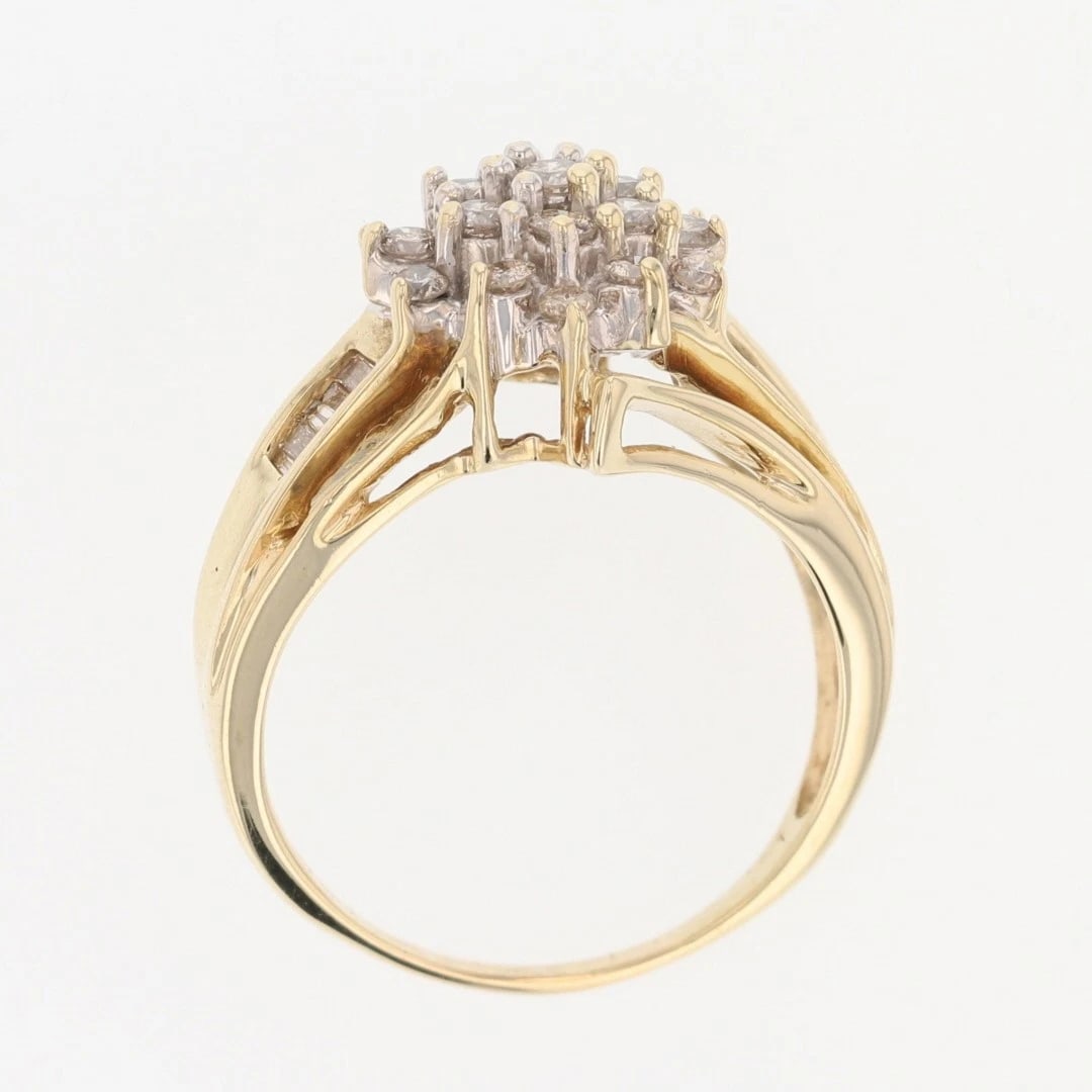 ROUND DIAMOND CLUSTER PRONG-SET STATEMENT RING - 2