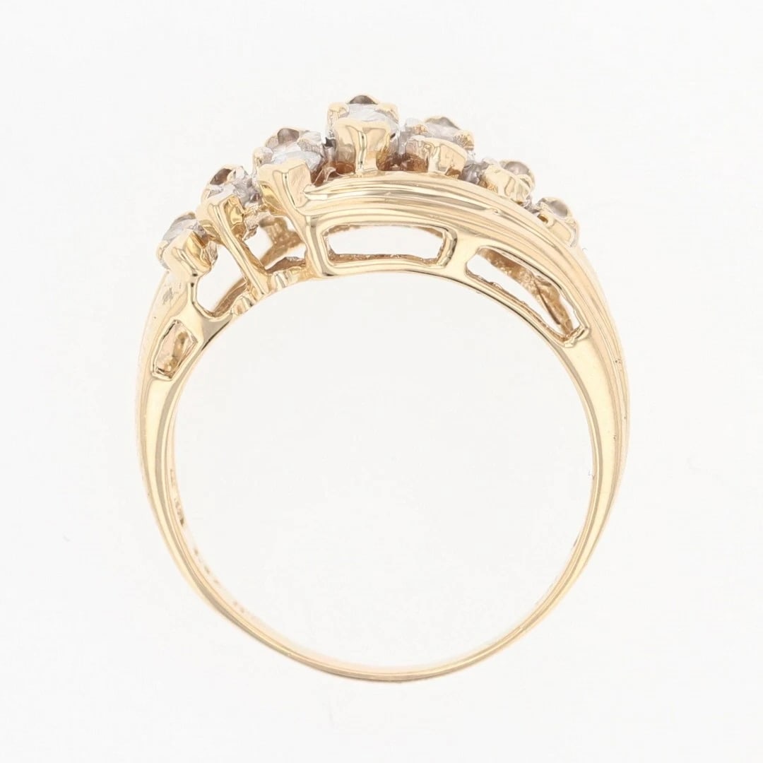 ROUND CUT TWO-ROW PRONG-SET STATEMENT BAND RING - 2