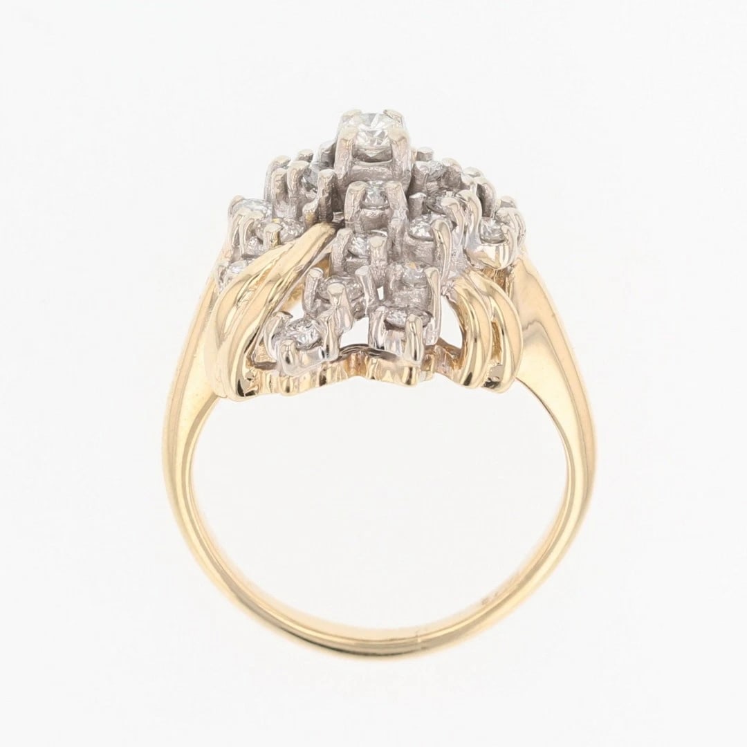 ROUND DIAMOND CLUSTER PRONG-SET STATEMENT RING - 2