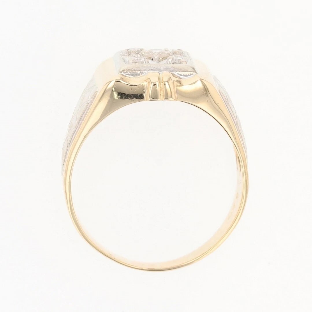 ROUND CUT DIAMOND VINTAGE STATEMENT RING - 2