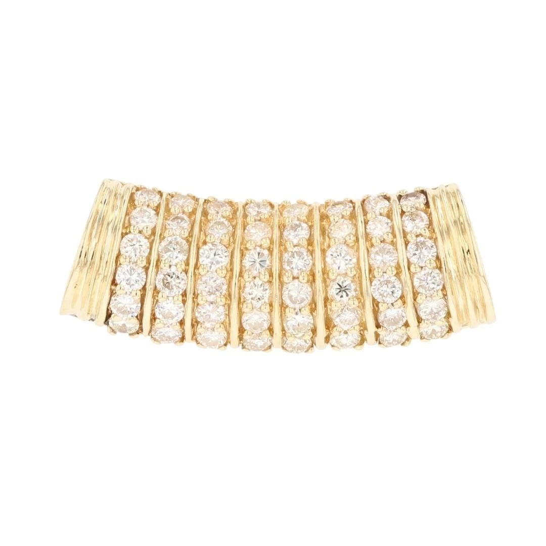 DIAMOND CLUSTER OMEGA CHAIN SLIDE PENDANT: Diamond Cluster Omega Chain Slide Pendant Brand: Unbranded Type: Pendant Material: 14k Yellow Gold Main Stone/Creation Natural Color: None Size: Pendant Measurement: 1.25" x 11.0mm 