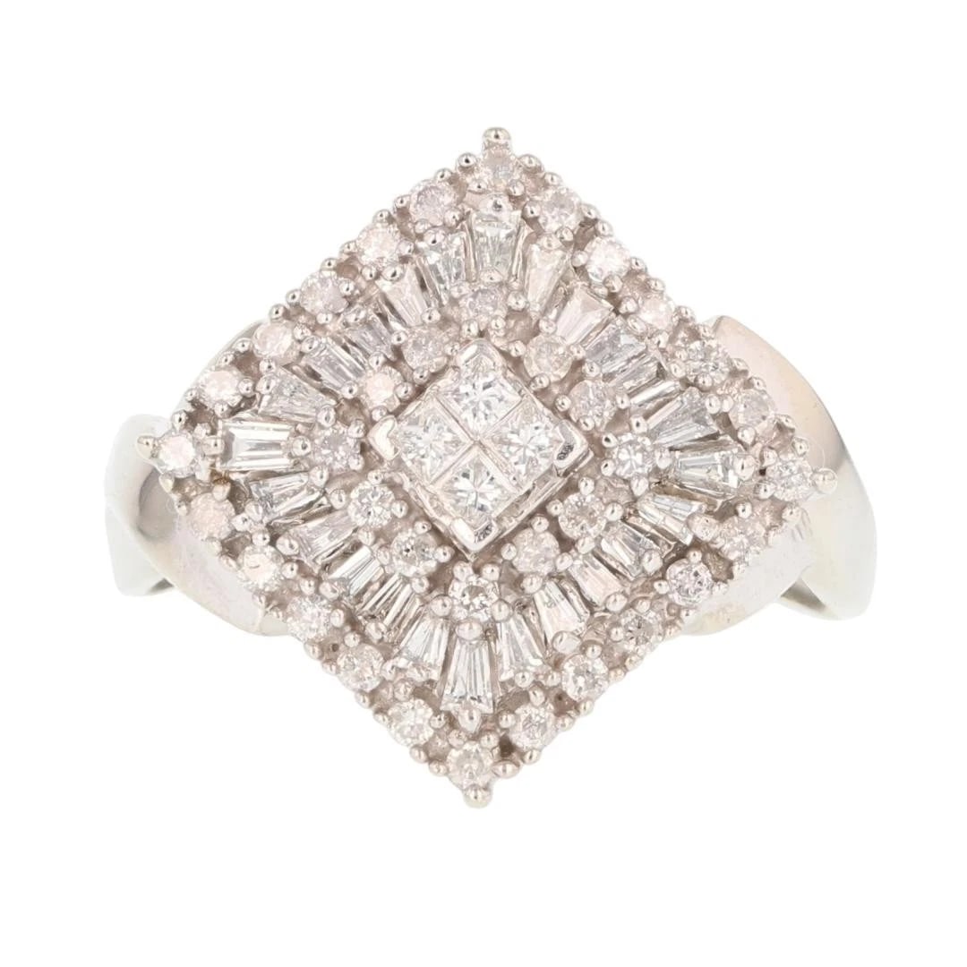 DIAMOND SQUARE SHAPED CLUSTER HALO STATEMENT RING (1 of 3)
