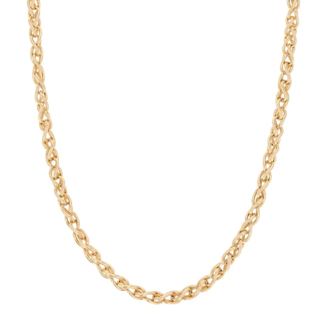ROPE STYLE FANCY LINK CHAIN NECKLACE 14K YELLOW GOLD (1 of 5)