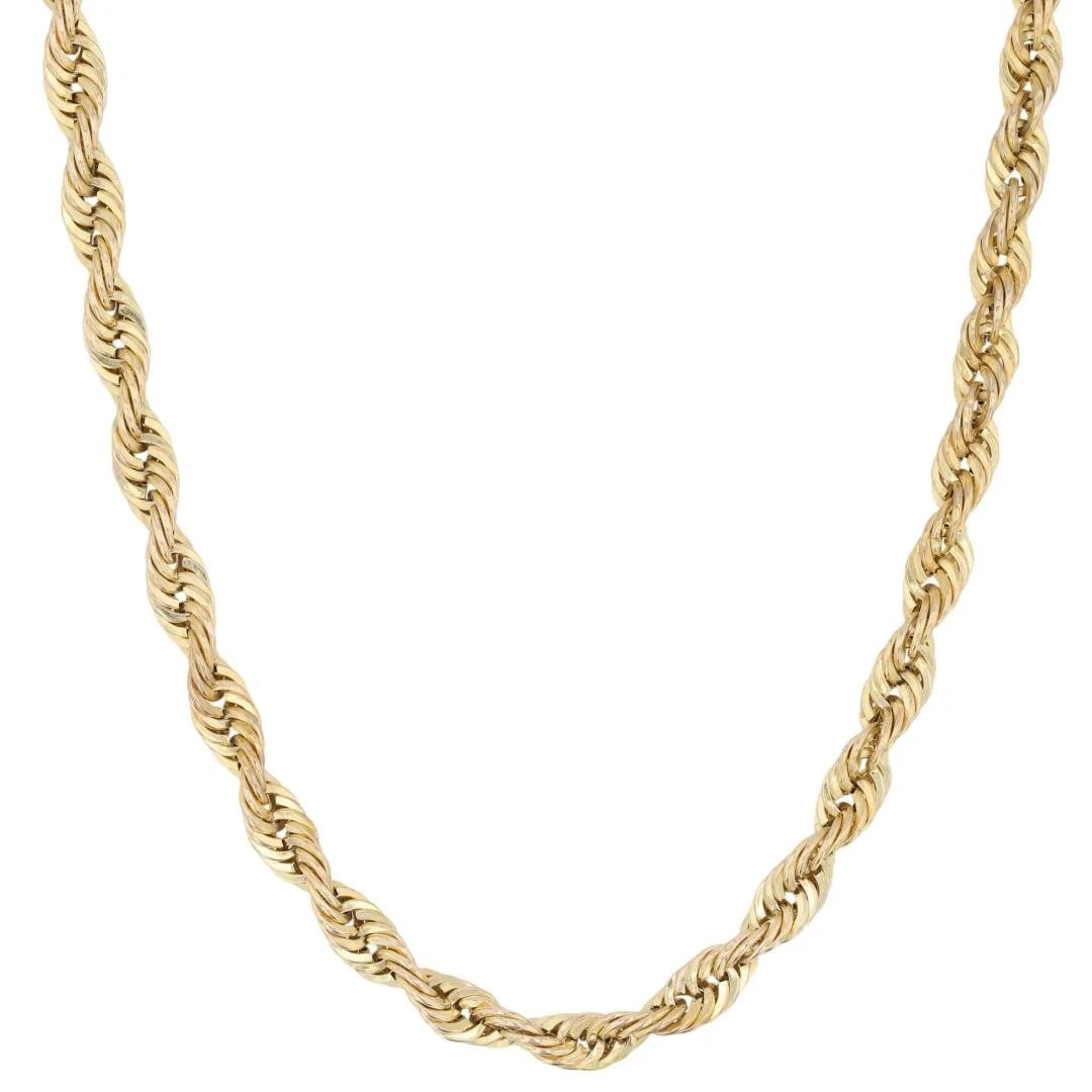 ROPE LINK CHAIN NECKLACE 10K YELLOW GOLD (1 of 5)