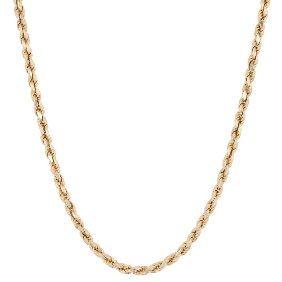 ROPE LINK CHAIN NECKLACE 14K YELLOW GOLD (1 of 5)