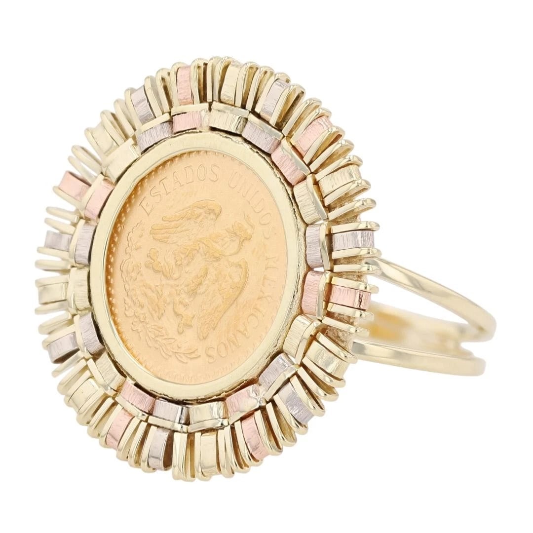 2 PESOS MEXICAN COIN STATEMENT RING - 3