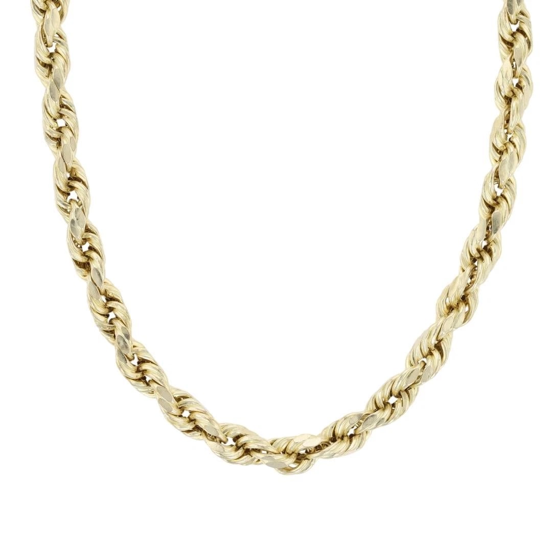 HOLLOW ROPE LINK CHAIN NECKLACE 10K YELLOW GOLD: Hollow Rope Link Chain Necklace 10k Yellow Gold Brand: Unbranded Type: Necklace Material: 10k Yellow Gold Color: None Size: Necklace Measurement: 30.5" Length / 4.7mm Accessories: None
