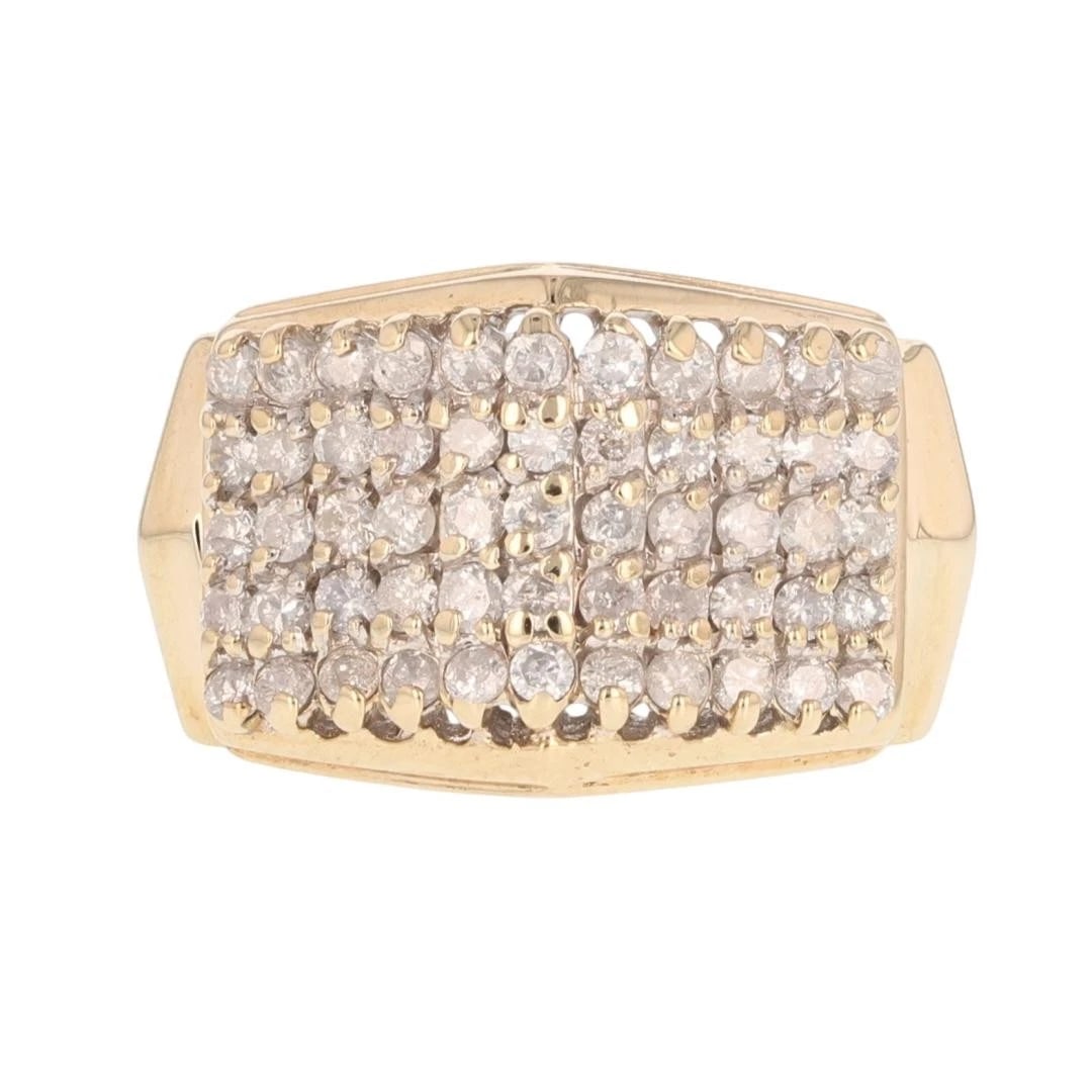 ROUND CUT DIAMOND PYRAMID CLUSTER STATEMENT RING (1 of 2)