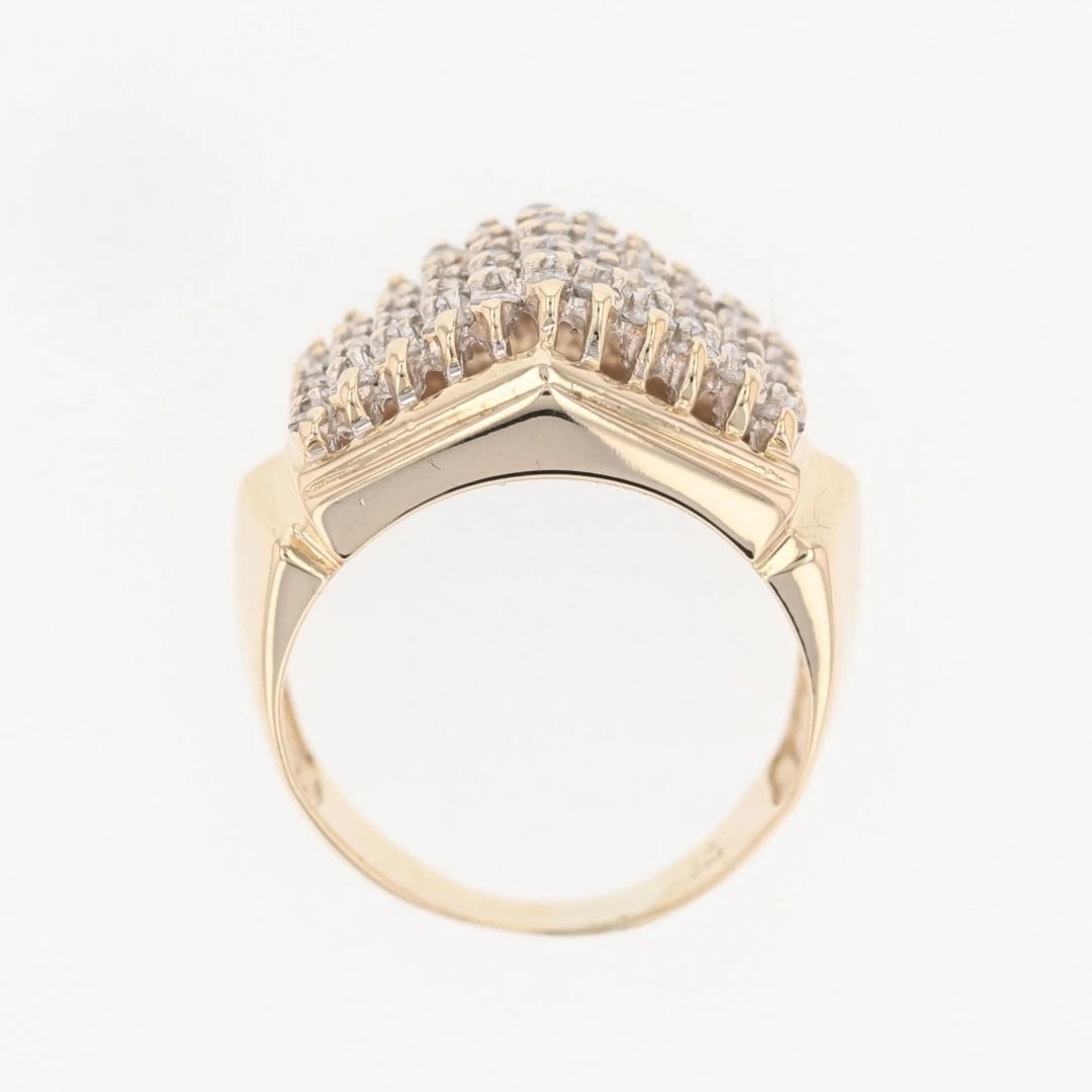 ROUND CUT DIAMOND PYRAMID CLUSTER STATEMENT RING - 2