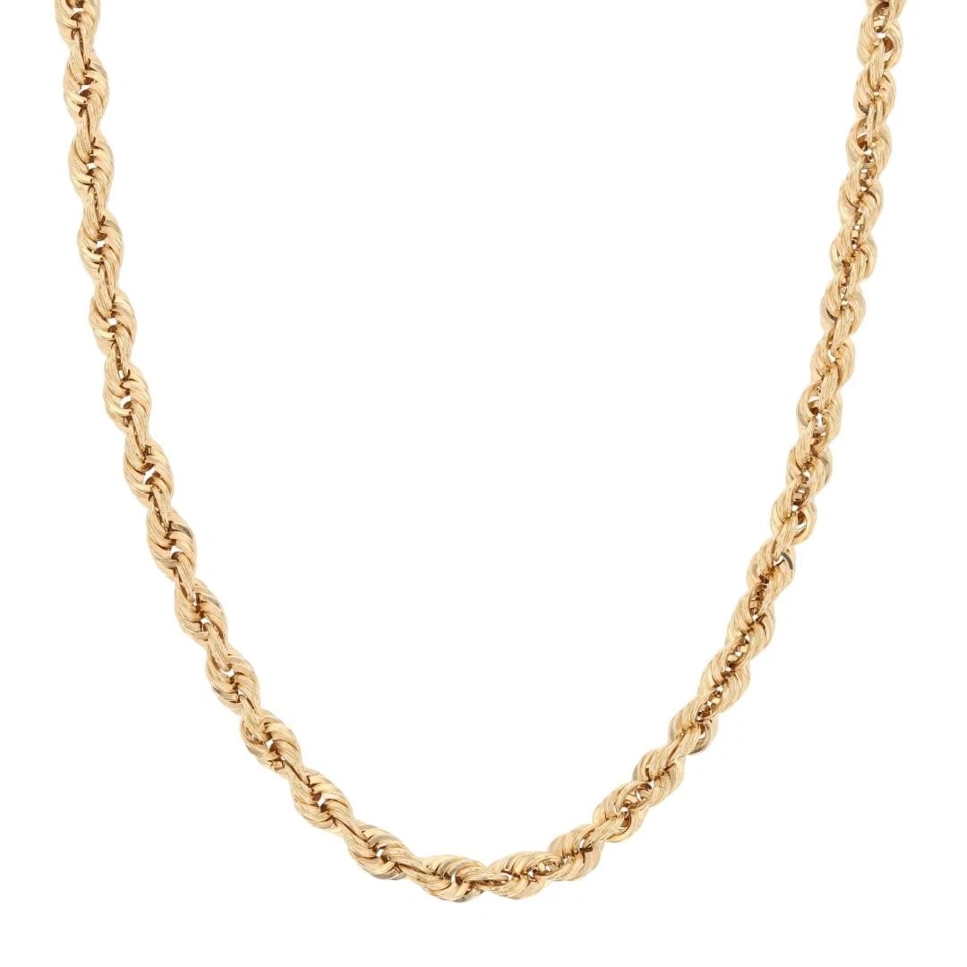 HOLLOW ROPE LINK CHAIN NECKLACE 18K YELLOW GOLD (1 of 5)