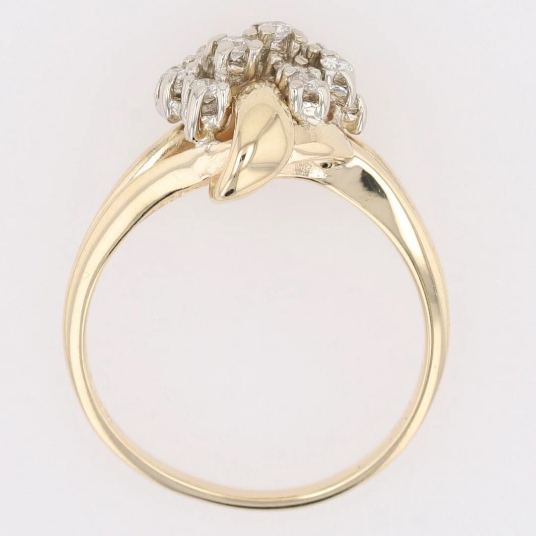 ROUND CUT DIAMOND CLUSTER BYPASS STATEMENT RING - 2