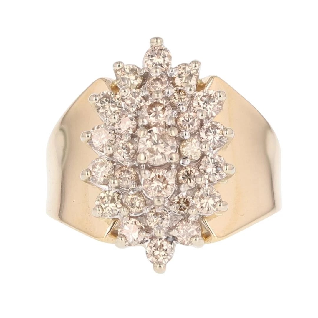 LIGHT BROWN DIAMOND CLUSTER STATEMENT RING (1 of 2)