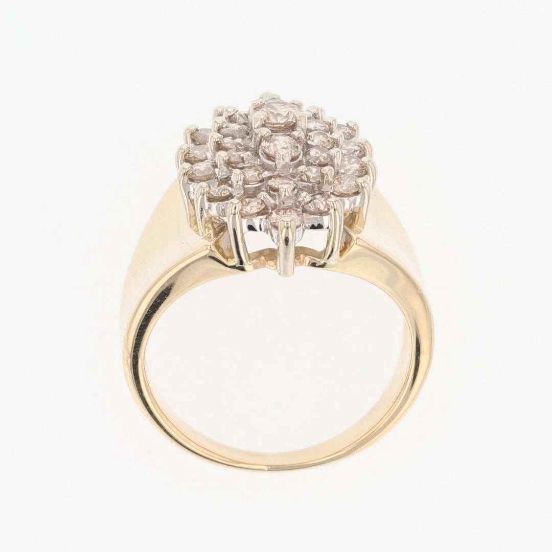 LIGHT BROWN DIAMOND CLUSTER STATEMENT RING - 2