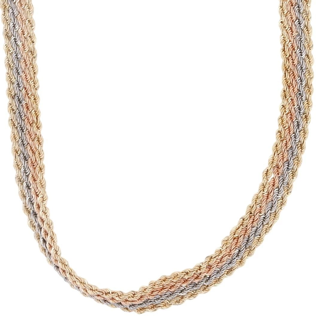 MULTI-STRAND ROPE CHAIN NECKLACE 14K MULTI-TONE GOLD (1 of 5)