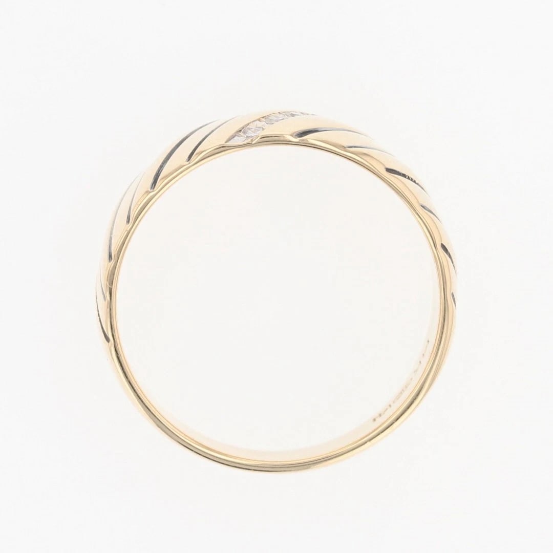 DIAMOND DIAGONAL-SET STRIPE PATTERNED BAND RING - 2