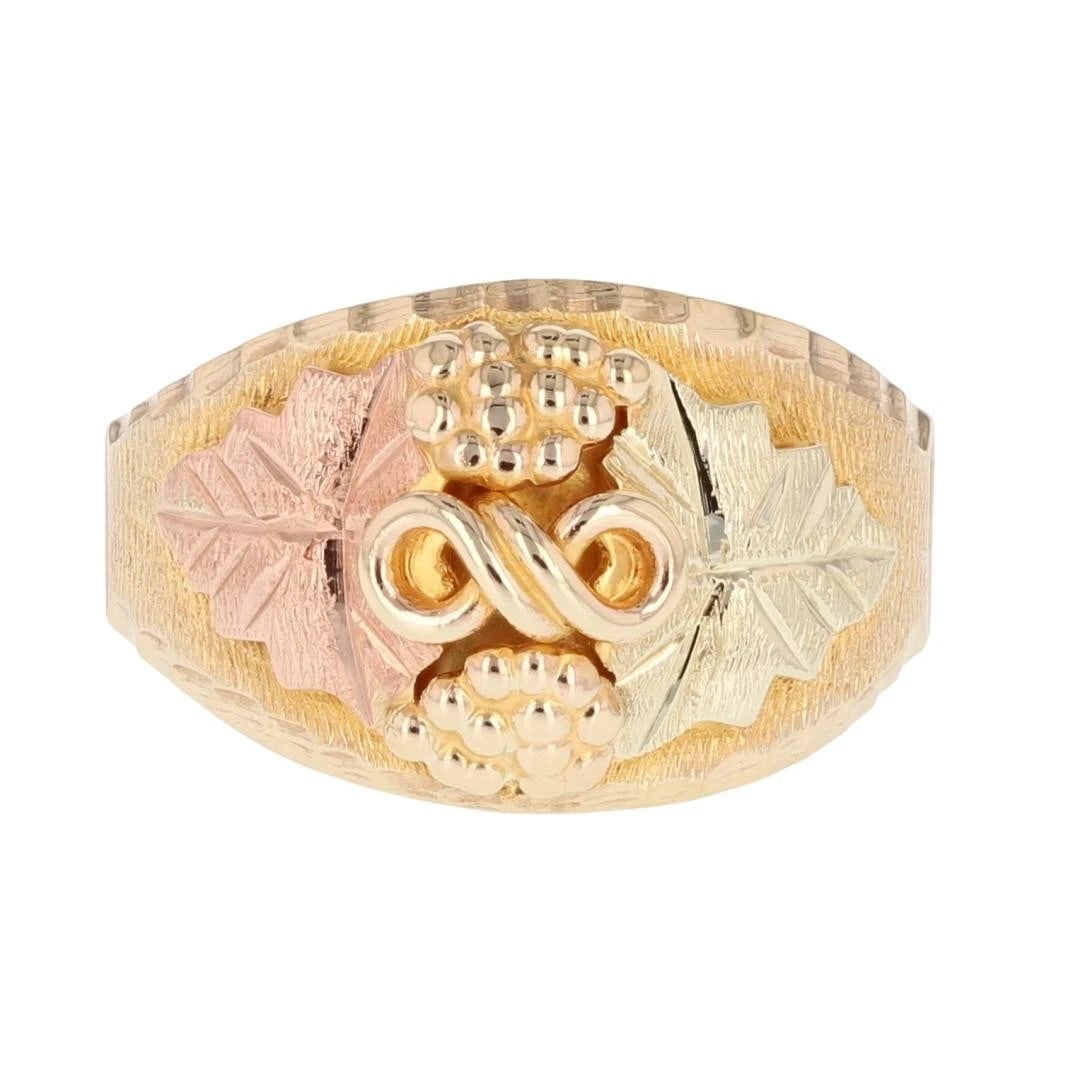 BLACK HILLS GOLD LEAVES AND GRAPES STATEMENT RING (1 of 5)