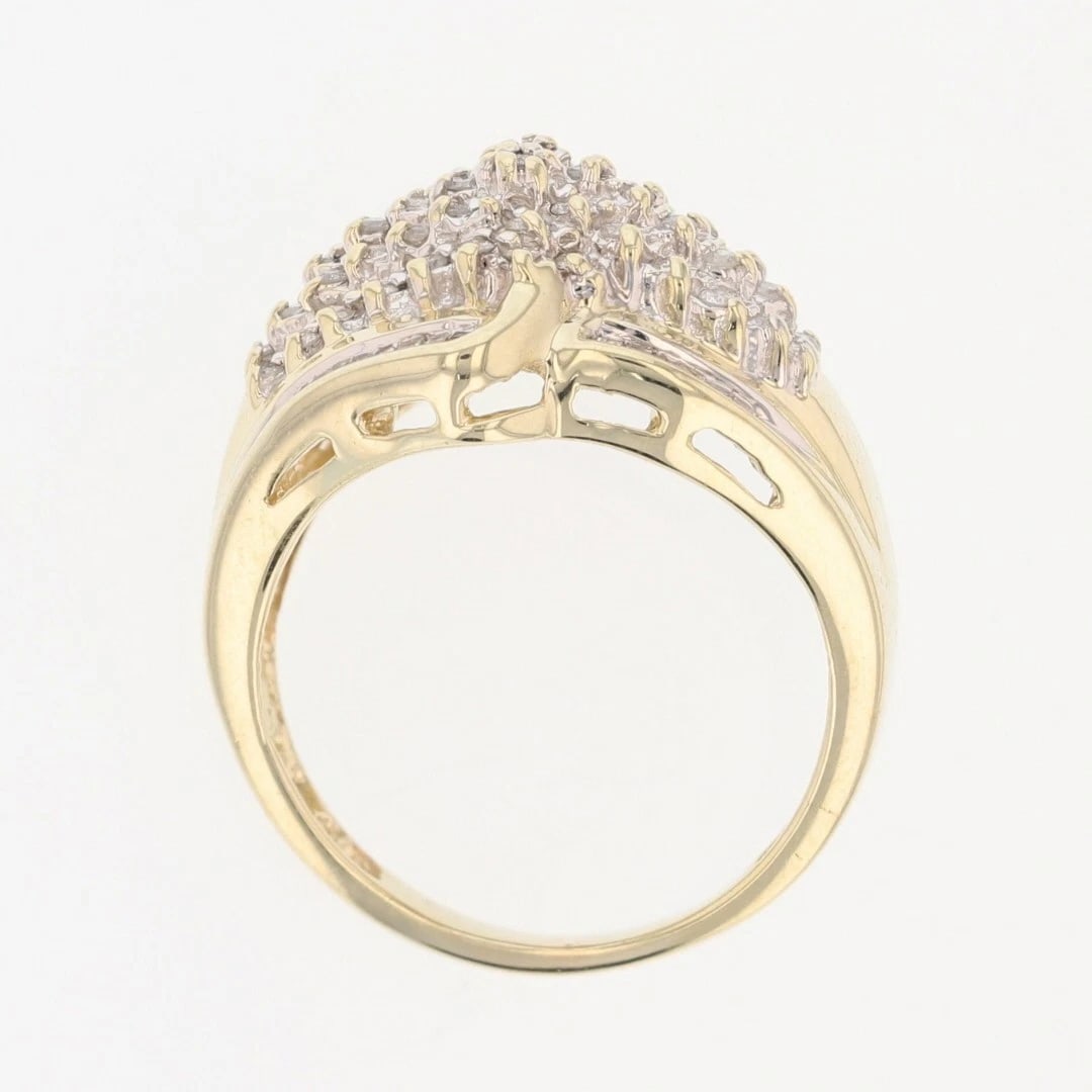 ROUND CUT DIAMOND CLUSTER STATEMENT BAND RING - 2