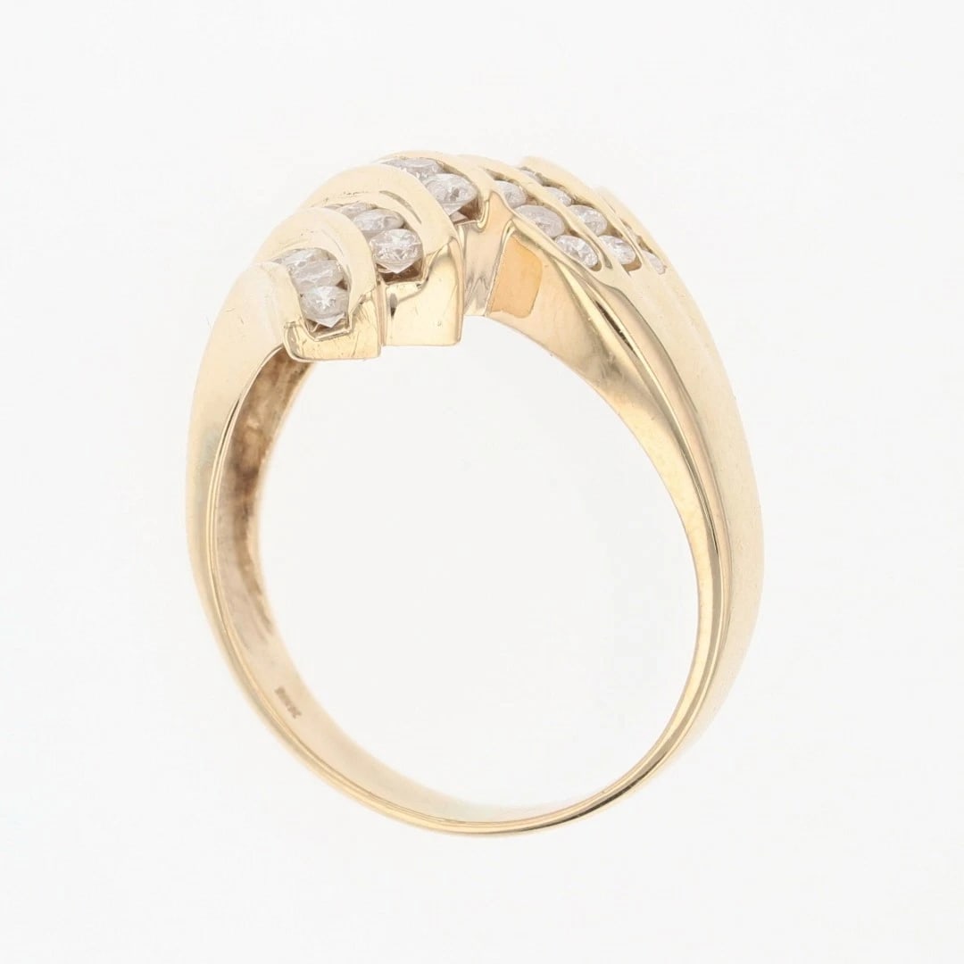 ROUND CUT DIAMOND MULTI-ROW BYPASS STATEMENT RING - 2