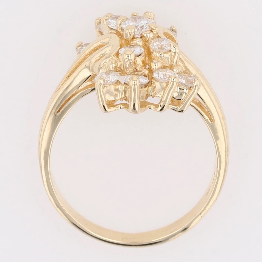 ROUND CUT DIAMOND CLUSTER STATEMENT RING - 2