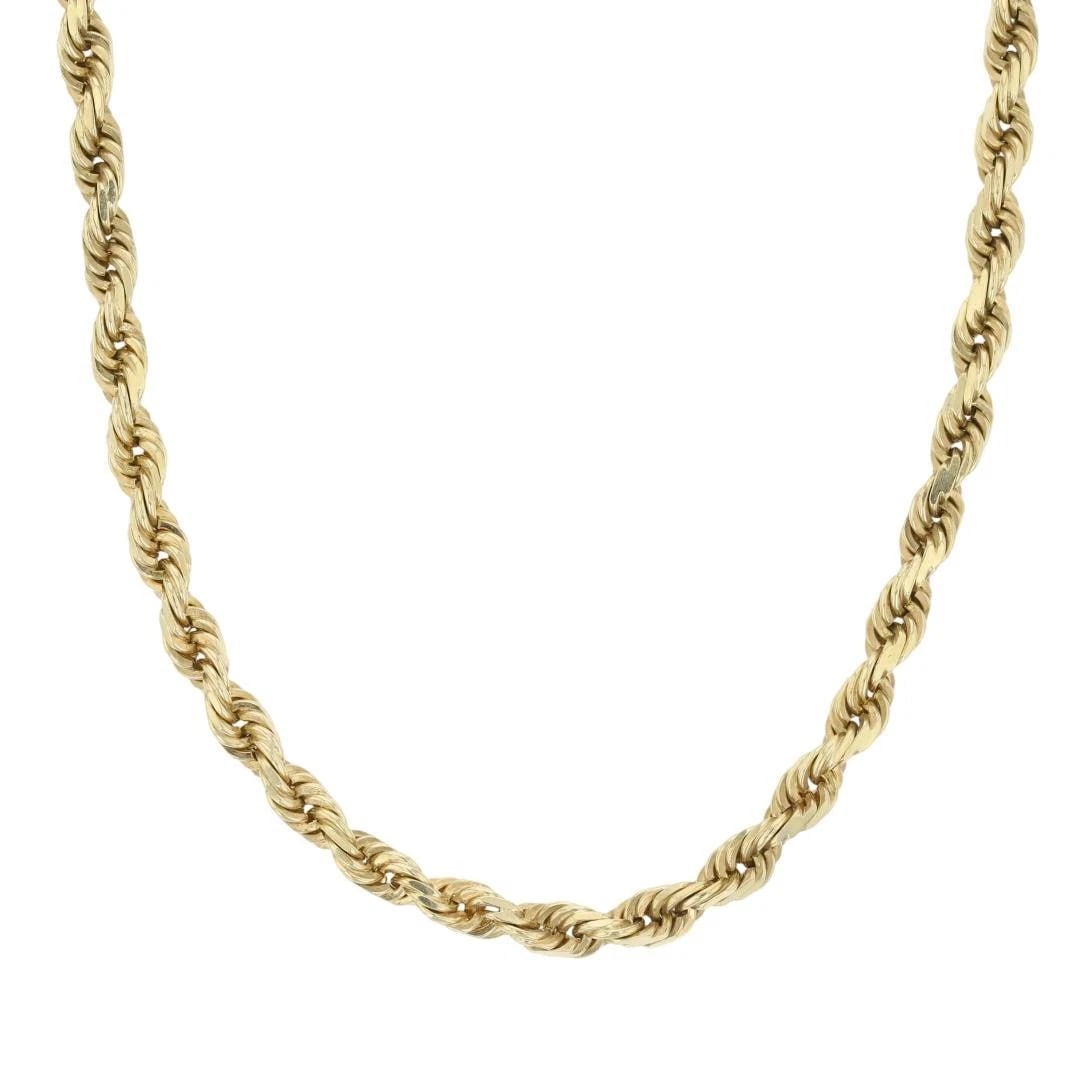 ROPE LINK CHAIN NECKLACE 14K YELLOW GOLD (1 of 5)