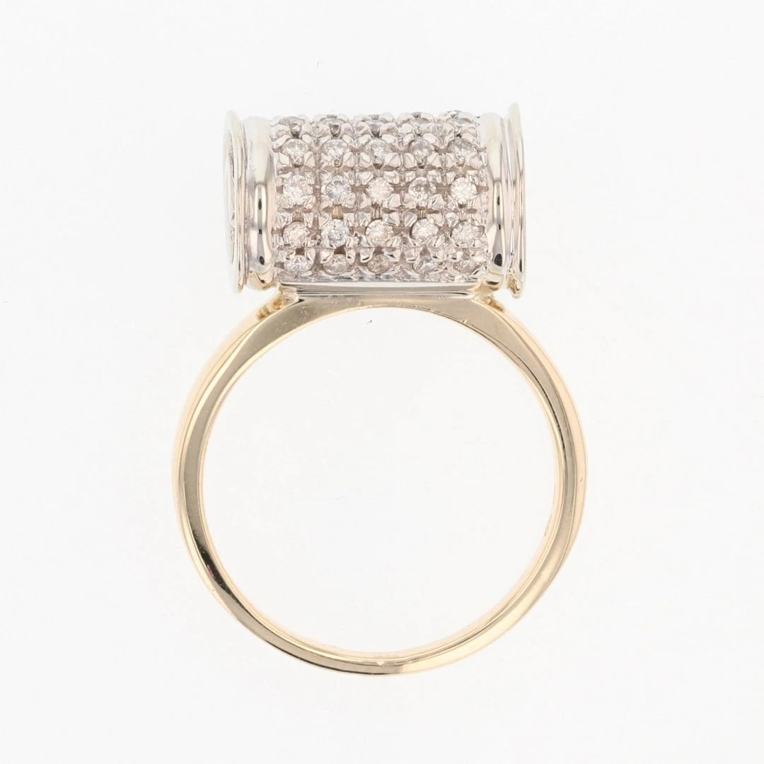 DIAMOND PAVÉ SET CLUSTER BARREL SCROLL RING - 2