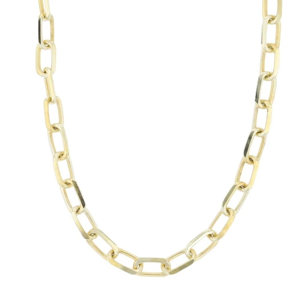 OVAL CABLE LINK NECKLACE 14K YELLOW GOLD: Oval Cable Link Necklace 14k Yellow Gold Brand: Unbranded Type: Necklace Material: 14k Yellow Gold Color: None Size: Necklace Measurement: 20.25" Length / 4.1mm Accessories: None Accessories