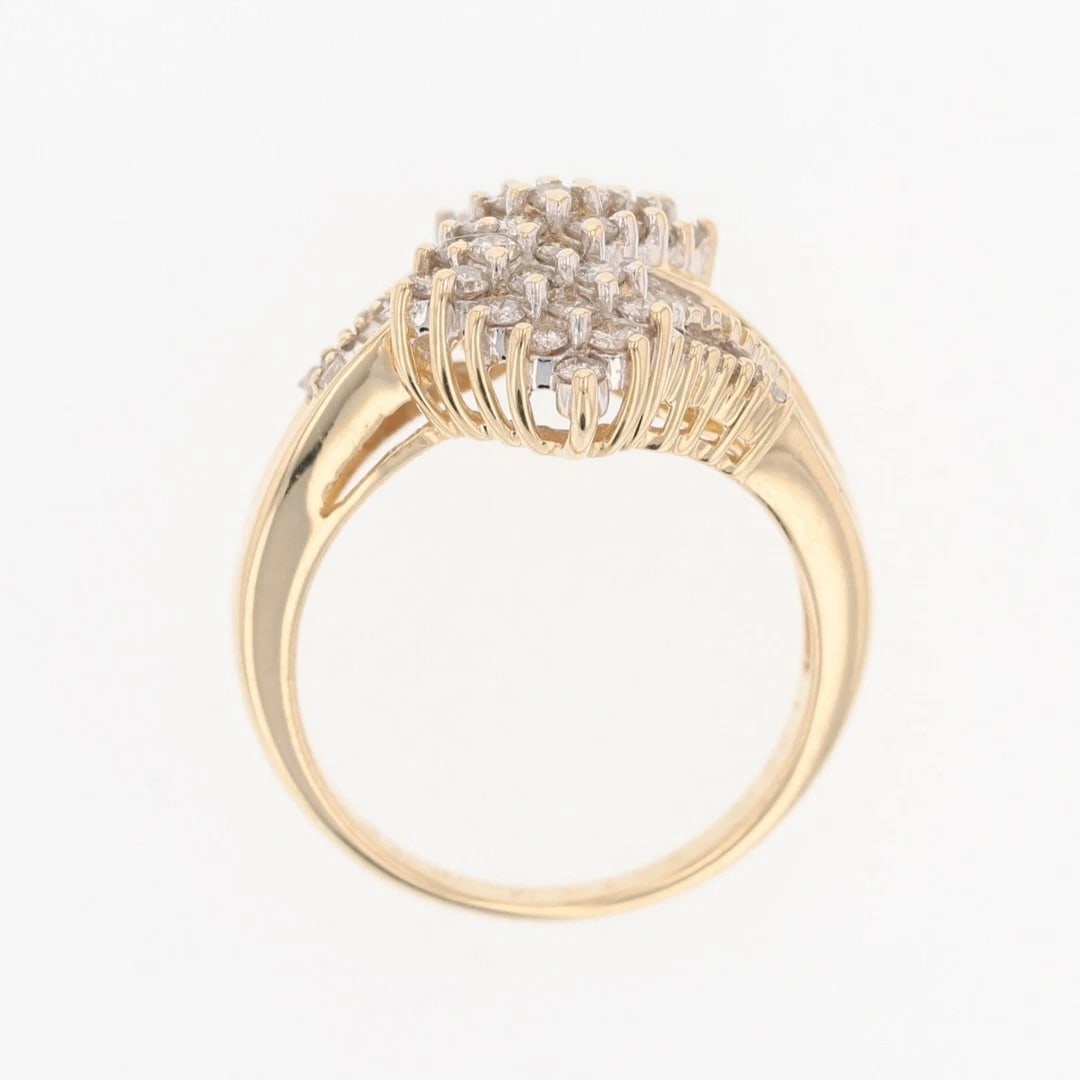 DIAMOND CLUSTER BYPASS STYLE STATEMENT RING - 2