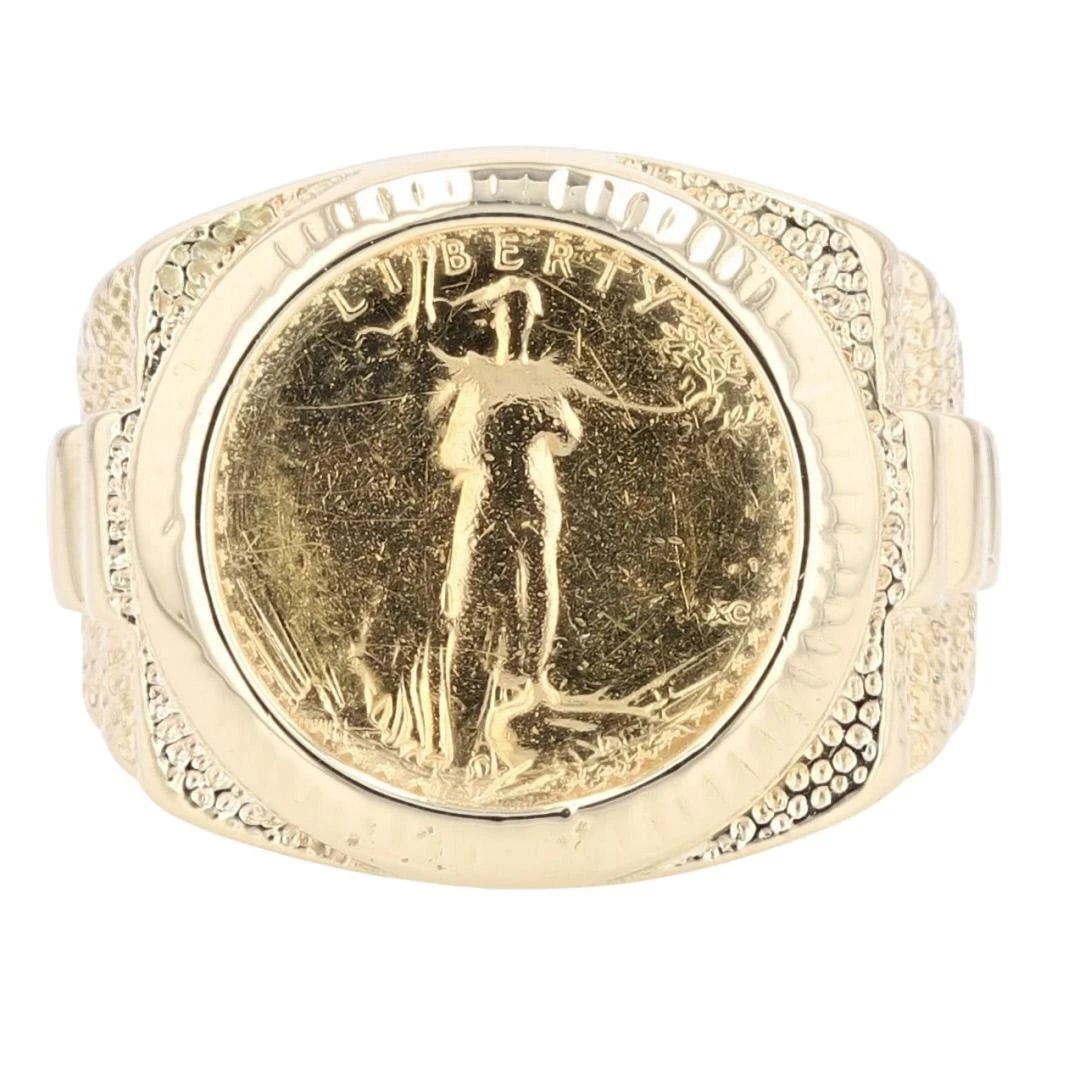 AMERICAN EAGLE COIN SIGNET BAND RING (1 of 5)