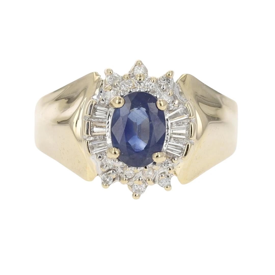 OVAL CUT SAPPHIRE WITH DIAMOND HALO ACCENTS RING (1 of 2)