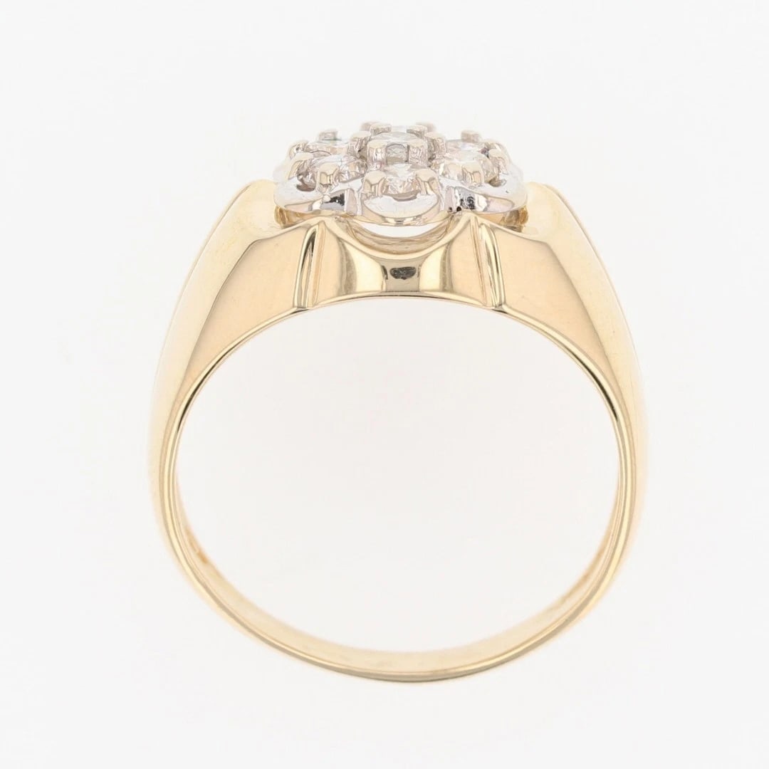 ROUND DIAMOND CLUSTER BELCHER STATEMENT RING - 2