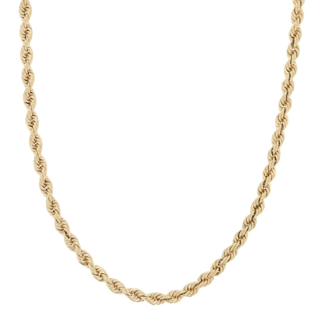 ROPE LINK CHAIN NECKLACE 14K YELLOW GOLD (1 of 5)