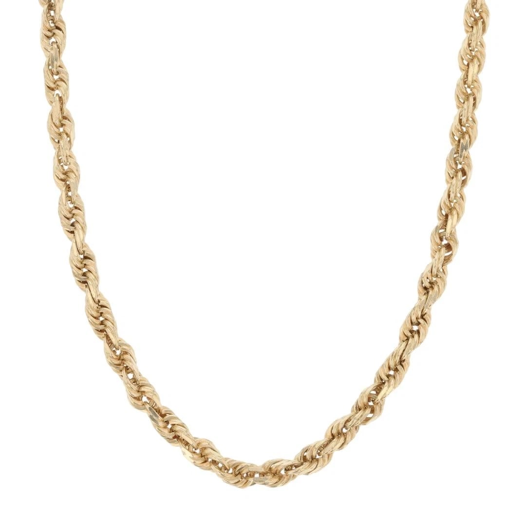 ROPE LINK CHAIN NECKLACE 14K YELLOW GOLD (1 of 5)