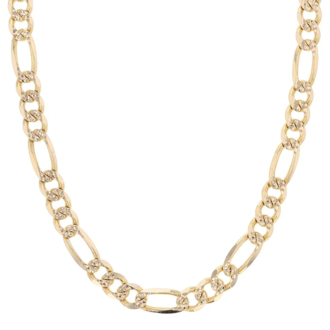 DIAMOND-CUT FIGARO CHAIN NECKLACE 14K MULTI-TONE GOLD: Diamond-Cut Figaro Chain Necklace 14k Multi-Tone Gold Brand: Unbranded Type: Necklace Material: 14k Multi-Tone Gold Color: None Size: Necklace Measurement: 20.5" Length / 5.9mm Accessories: