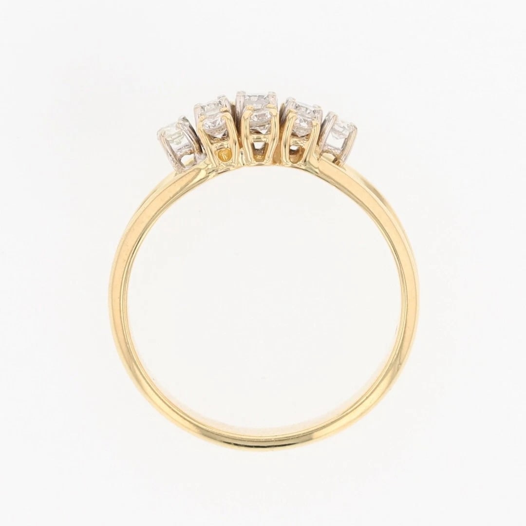 ROUND CUT DIAMOND CLUSTER SPLIT SHANK RING - 2