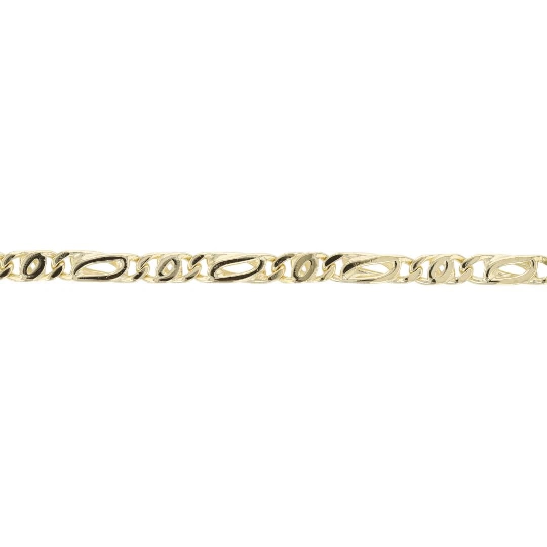FANCY LINK CHAIN BRACELET 18K YELLOW GOLD: Fancy Link Chain Bracelet 18k Yellow Gold Brand: Unbranded Type: Bracelet Material: 18k Yellow Gold Color: None Size: Bracelet Measurement: 8.5" Length / 3.9mm Accessories: None Accessories