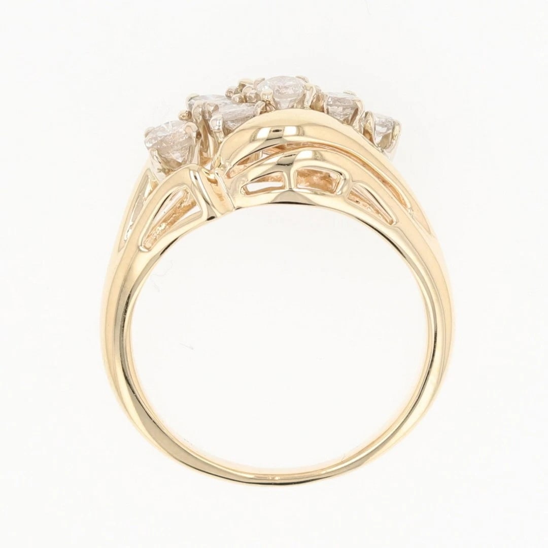 ROUND CUT DIAMOND TWO-ROW CLUSTER STATEMENT RING - 2