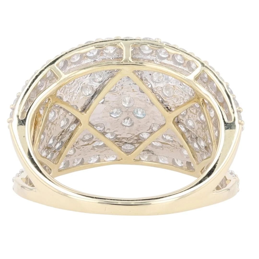 DIAMOND PAVÉ SET PATTERNED CONCAVE BAND RING - 5