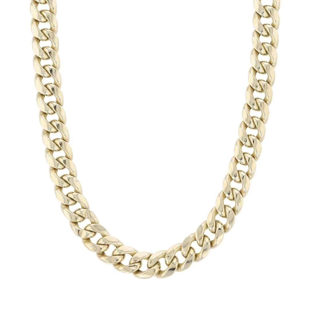 HOLLOW CURB LINK CHAIN NECKLACE 10K YELLOW GOLD (1 of 5)