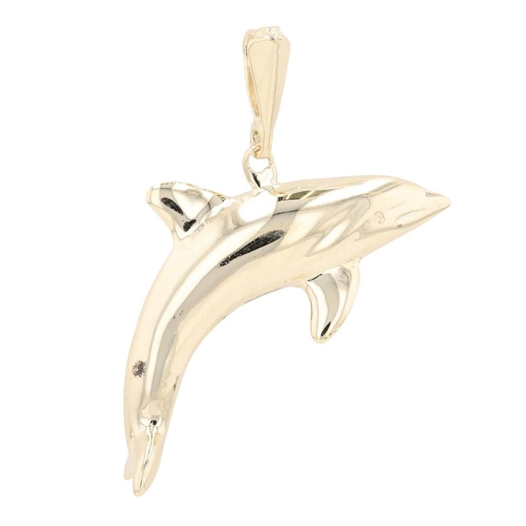 POLISHED DOLPHIN PENDANT 14K YELLOW GOLD (1 of 5)
